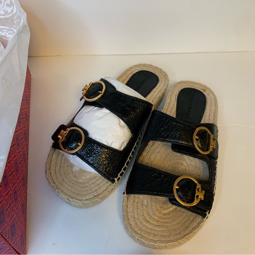 Shelby Two Band Espadrille - Patent Leather - Tory Burch NWT never worn